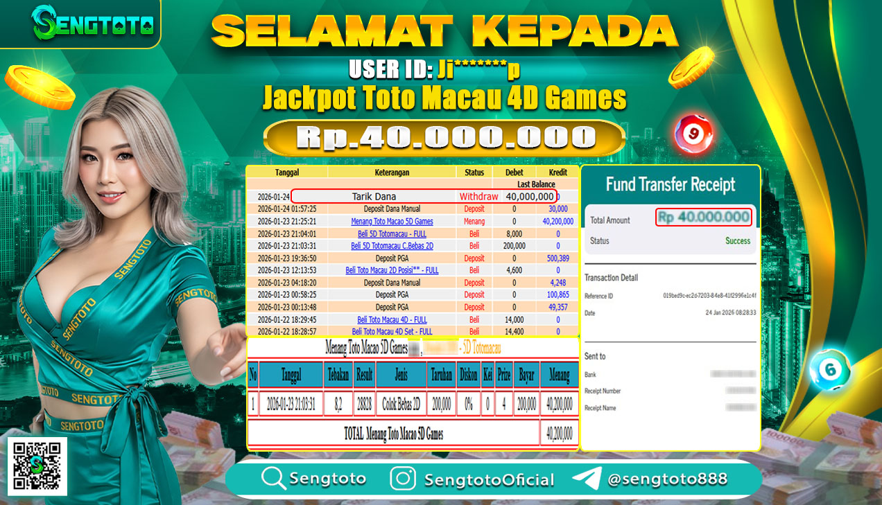 BUKTI PEMBAYARAN TOGEL TOTO MACAU 4D GAMES
