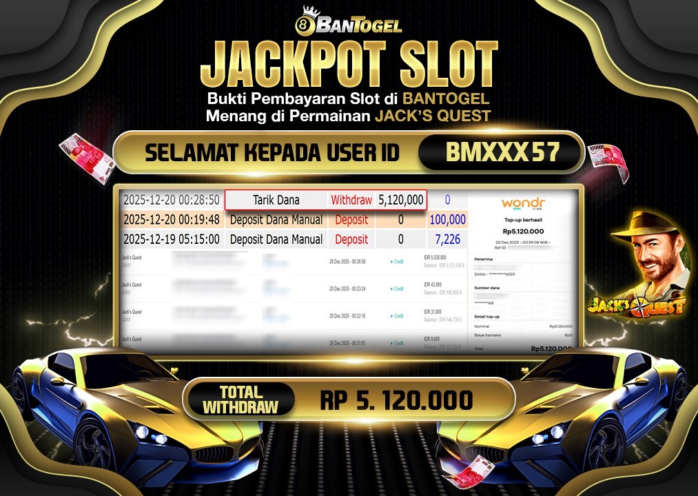 BUKTI JACKPOT LUNAS BANTOGEL