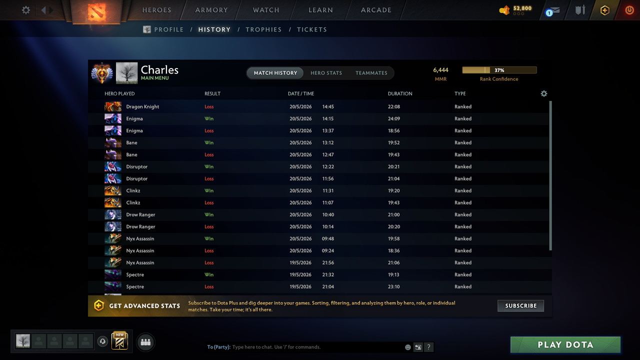 Dota 2 Account  MMR