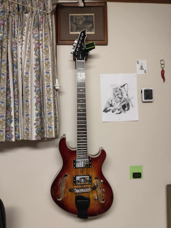 Firefly Pegasus Spalted Maple Cherry Sunburst on String Swing