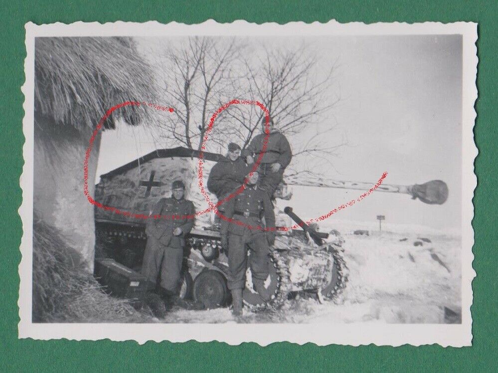 Foto MG Panzer Jäger SFL Marden Pak Soldaten Tarnuniform Selbstfahrlafette.