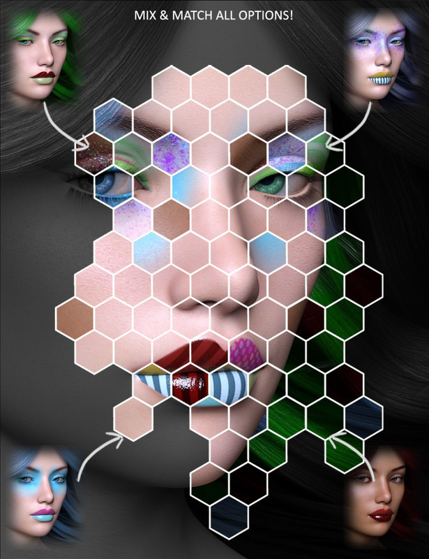 Extreme Closeup: Psychedelic Makeup for Genesis 3 Female(s)