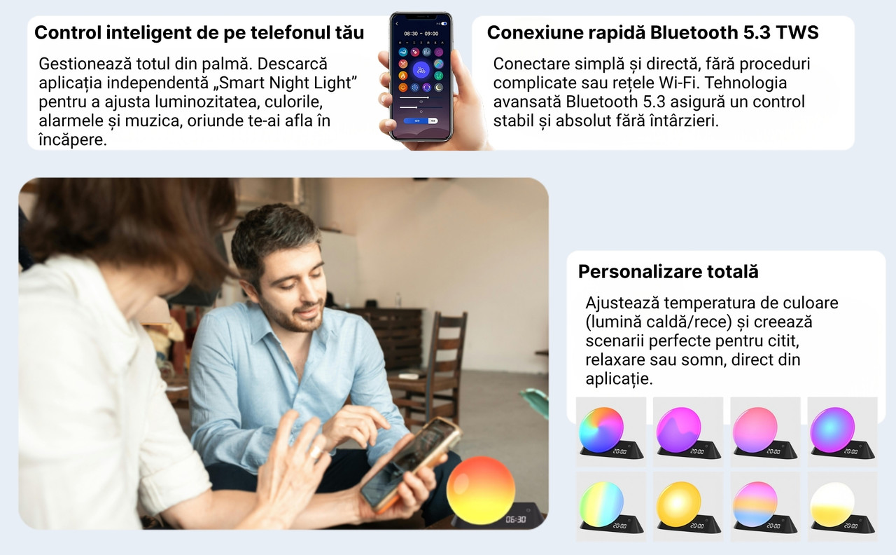 Control Inteligent Aplicatie Smart Night Light MOWO D03