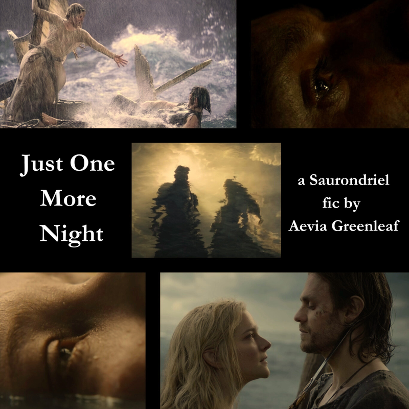 mood board with images of Galadriel and Halbrand throughout season 1