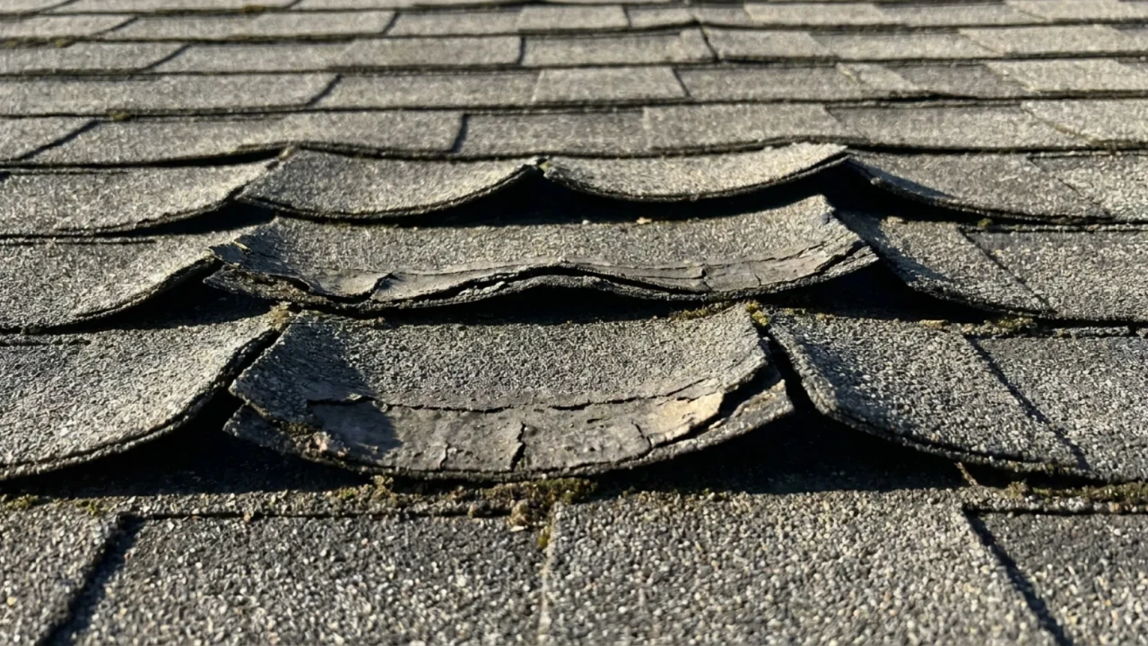Asphalt shingle roof age signs San Antonio curling granule loss