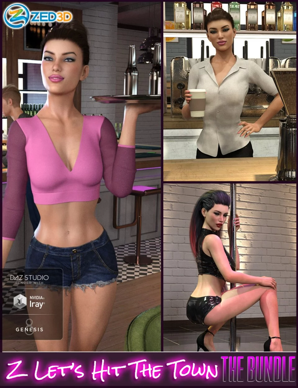 00 main z lets hit the town bundle daz3d