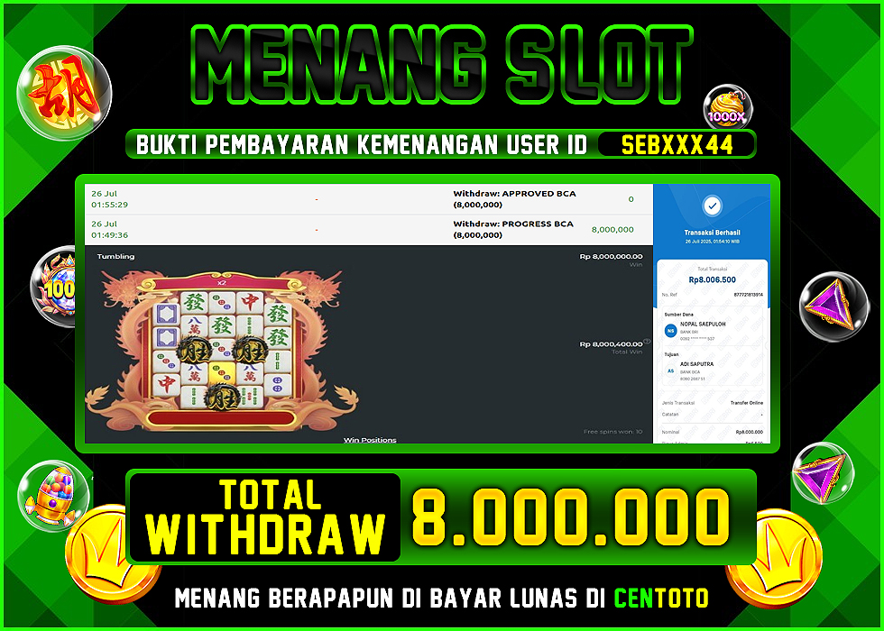 BUKTI JACKPOT LUNAS CENTOTO