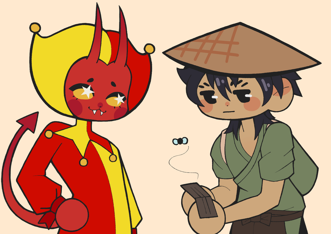Two character chibi illustration