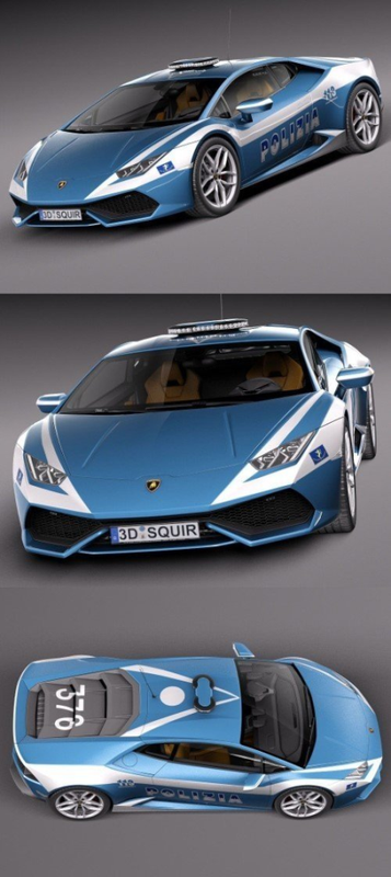 Lamborghini Huracan 2015 Italian Police Car 3d model