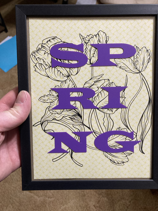 handmade spring framed picture