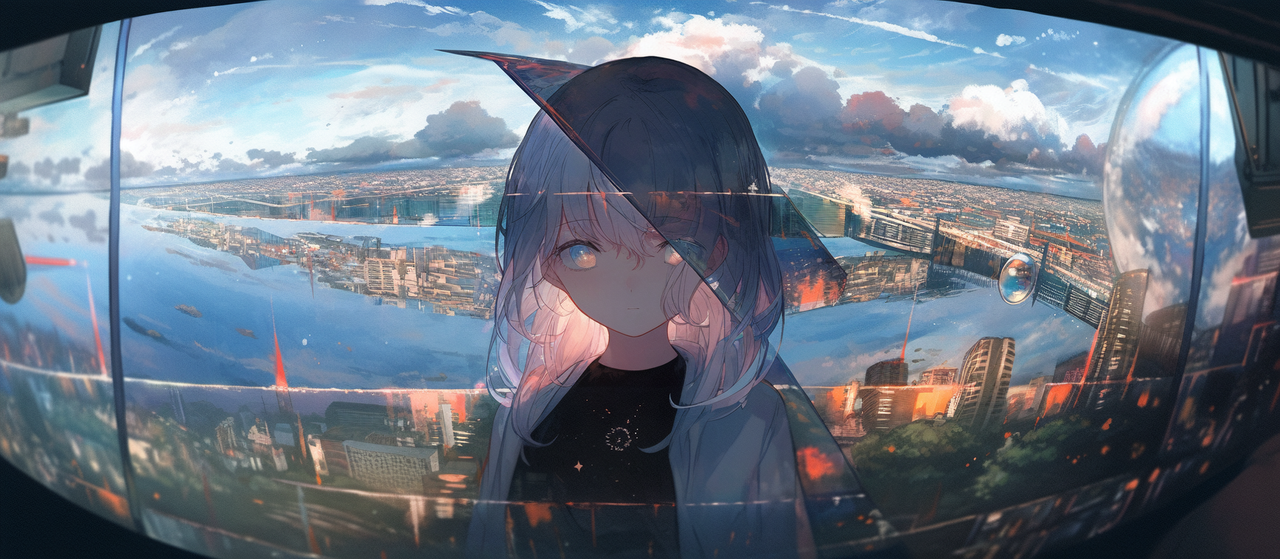 __Red_moon_in_clear_sky_transparent_sea_and_city_girl_reflected_dbca7bea-bb12-46ac-abb1-8aff6b1445ed