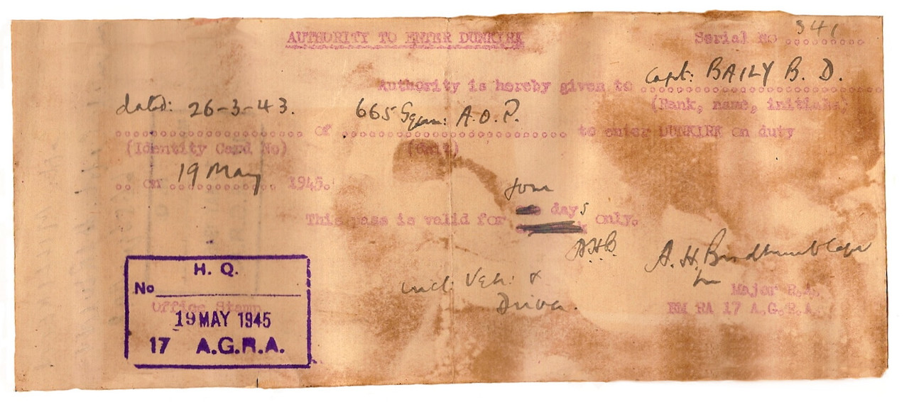 1945 authority Dunkirk