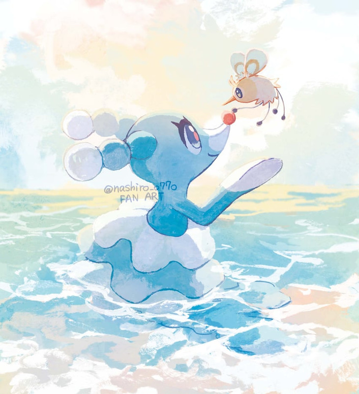 cutiefly-and-brionne-pokemon-drawn-by-na