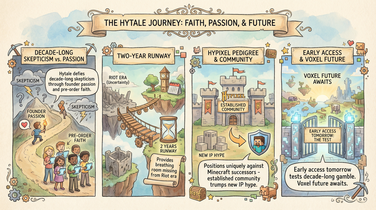 Hytale Secures 2 Years Funding From Pre-Orders - Early Access Launches Tomorrow 1 Minecraft-style voxel world building representing Hytale sandbox gameplay