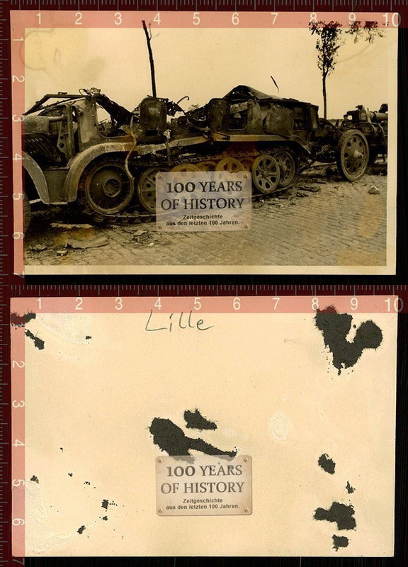 Orig. Foto Halbkette SdKfz Panzer Tank zerstört 