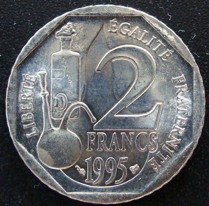 ¡Ciencias y letras! 2 Francos. Francia (1995) Louis Pasteur FRA-2-Francos-1995-Pasteur-rev