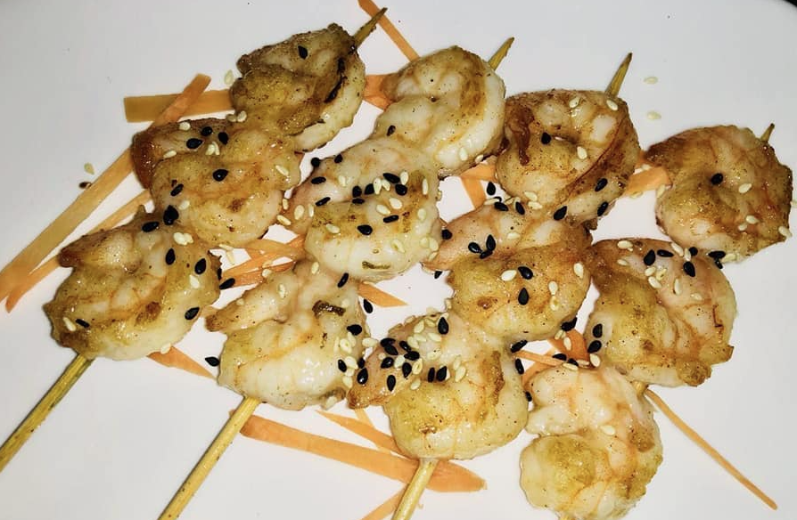 spiedini di gamberetti -  4 pezzi