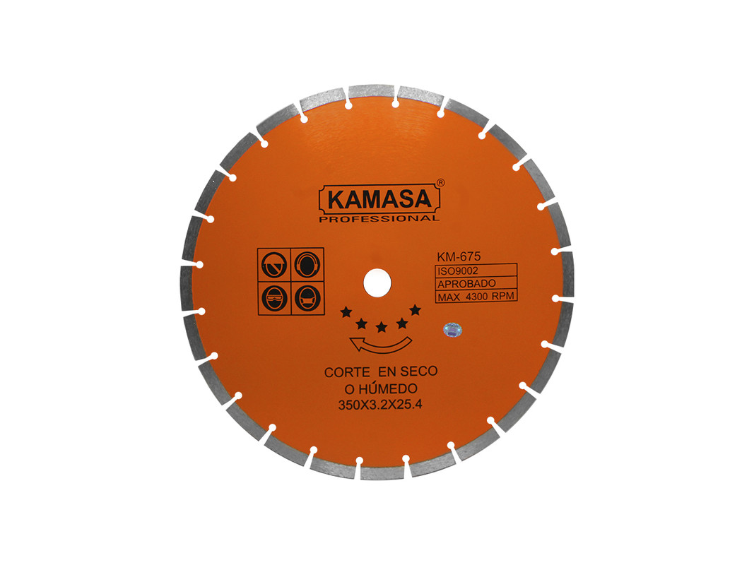 DISCO DIAMANTADO 350 NARANJA KAMASA