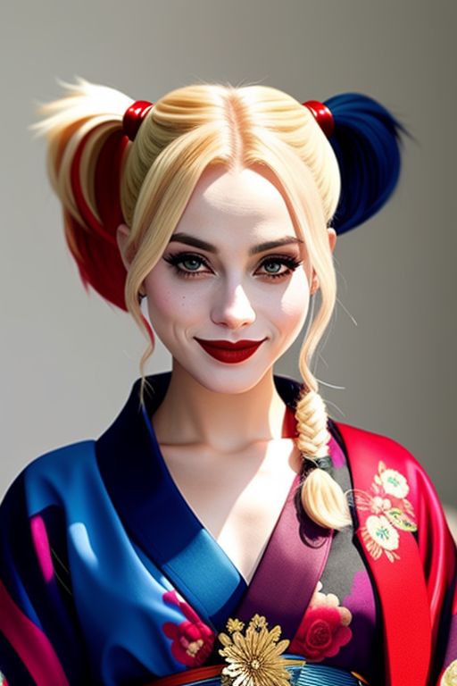 Harley-Quinn-wearing-a-kimono