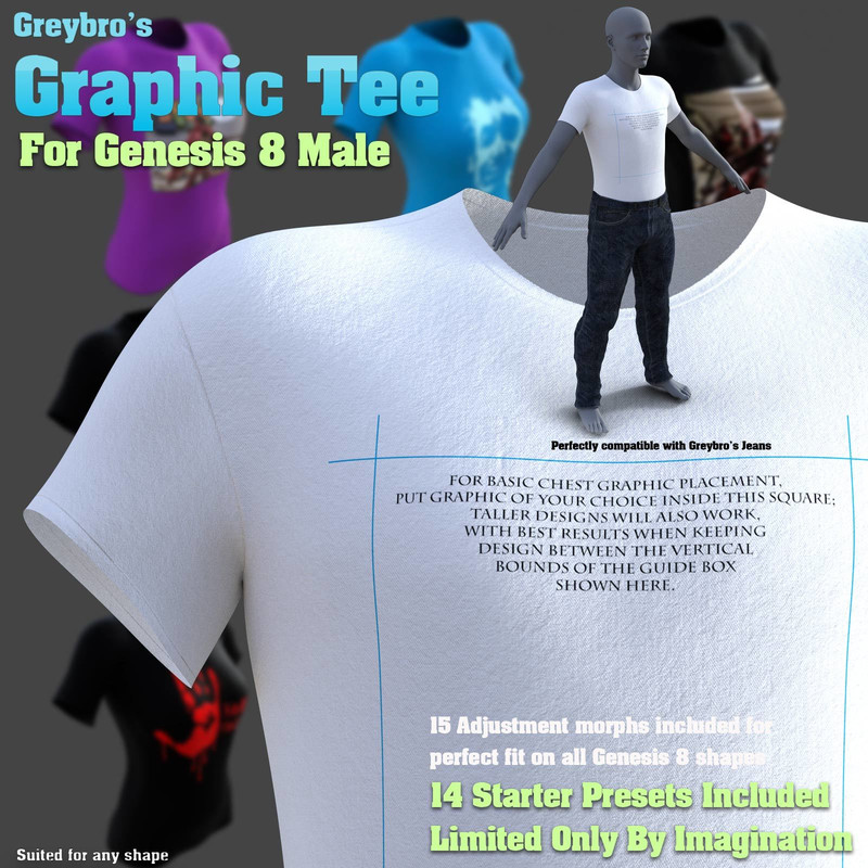 Greybro's Graphic Tee for Genesis 8 Male Greybro's Graphic Tee for Genesis 8 Male