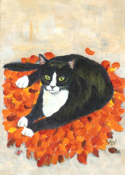 a-cat-on-fallen-leaves-mat-jingfen-hwu
