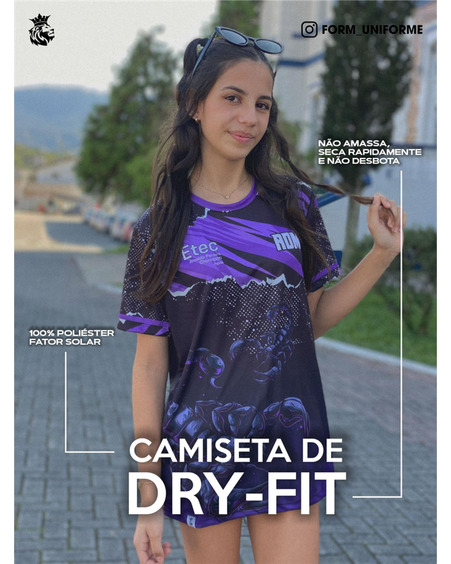 Camiseta Dry Fit personalizada para empresas, eventos e escolas, tecido leve, qualidade Form Uniformes