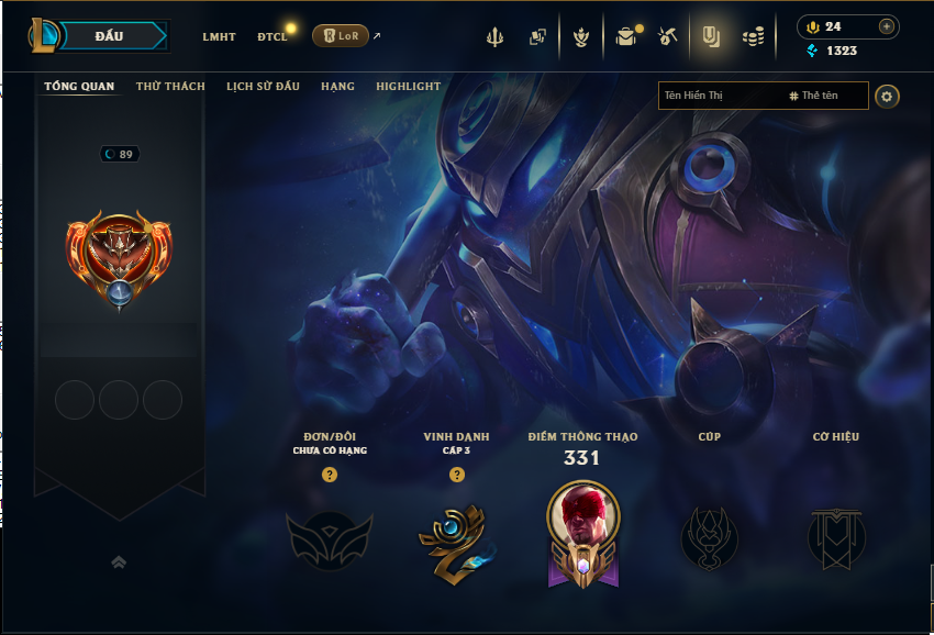 Acc LMHT # - Không Khung