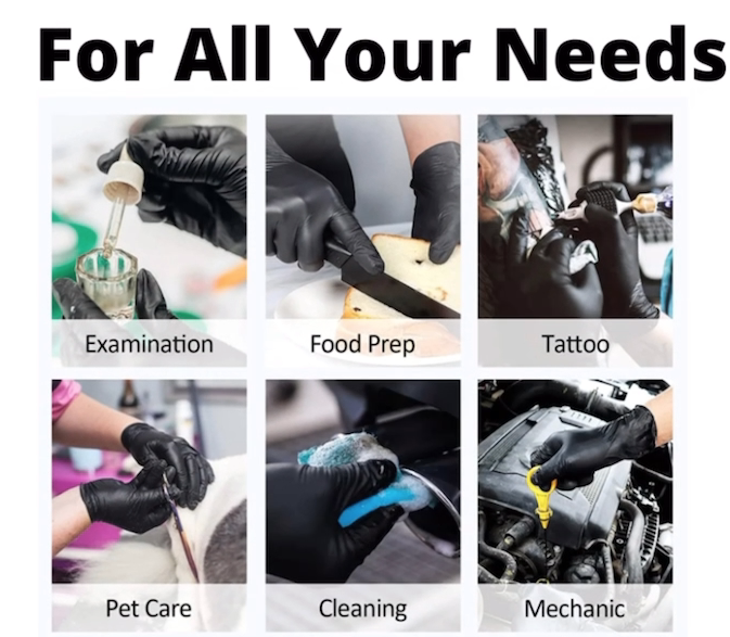 First Glove Black Nitrile Disposable Gloves BNM Health