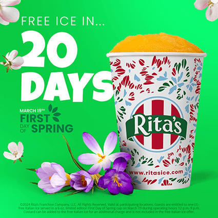 Celebrate the First Day of Spring with a Free Italian Ice from Rita’s