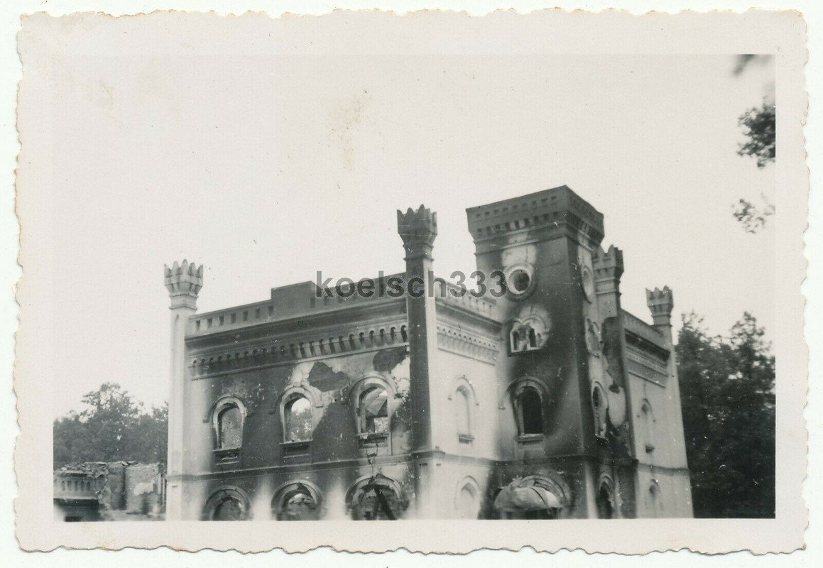 Fotos durch Wehrmacht zerstörtes Schloss in Zawady Polen 1939 Ruinen Trümmer