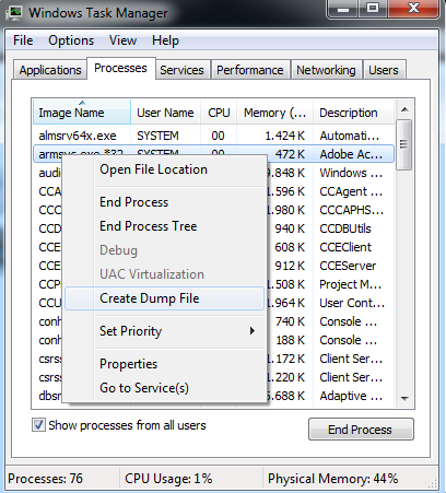memory dump for diagnostics purposes in WinCC and PCS 7 memory dump for diagnostics purposes in WinCC and PCS 7