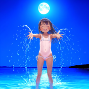 120018161_p0 loli, flat-chested and hairless, bikini ⁄ マイクロビキニではしゃぐ女の子 - momomon