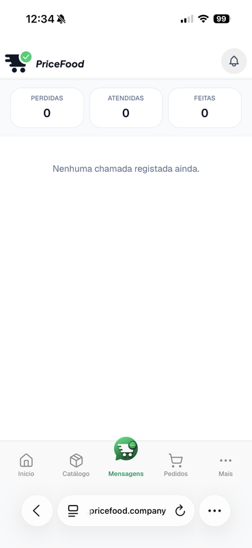 Histórico de chamadas com compradores