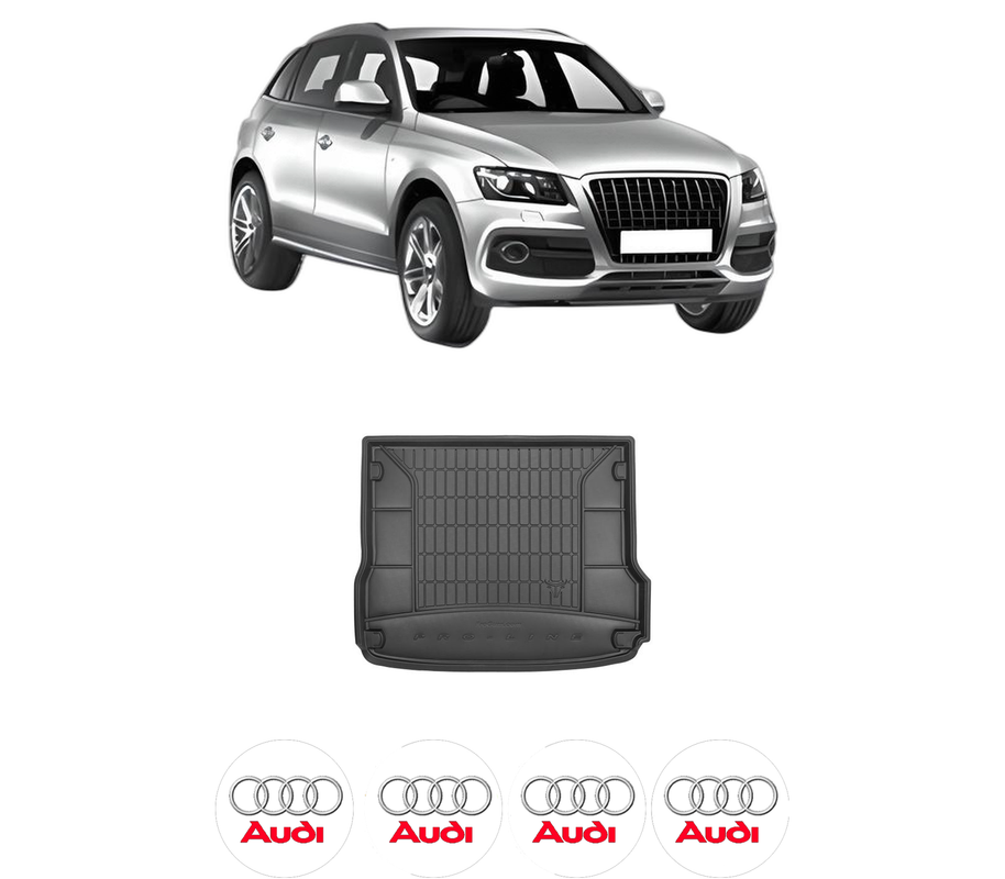 Tavita Portbagaj AUDI Q5 (8RB) din 2008-2017, Protectie Portbagaj Auto, 4x Stickere auto cu AUDI
