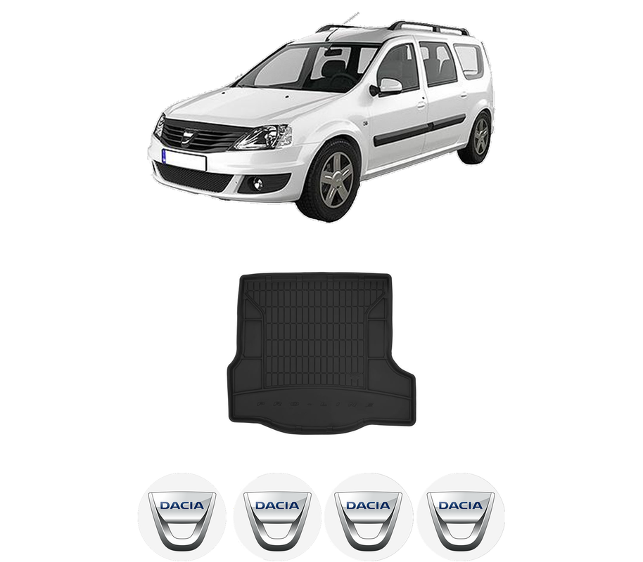 Tavita Portbagaj DACIA LOGAN MCV II din 2013-2019, Protectie Portbagaj Auto, 4x Stickere auto cu DACIA