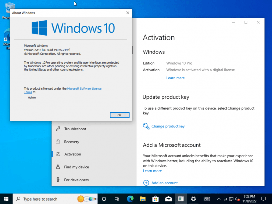 Windows 10 Pro 22H2 build 19045.2364 Preactivated x64 Multilingual December 2022