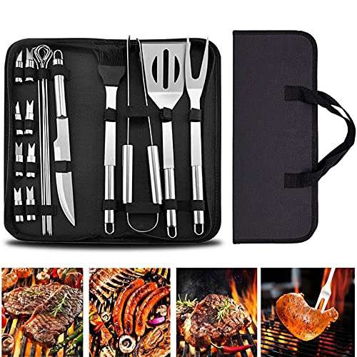 Amazon: BBQ Tools Set RabbitStorm- Set de 18 Utensilios y Cubiertos Profesional para Asador - envío gratis prime