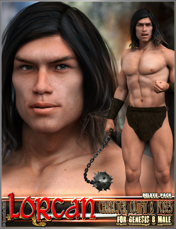 EJ Lorcan Deluxe Pack For Genesis 8 Male - Character, Outfit, and Poses