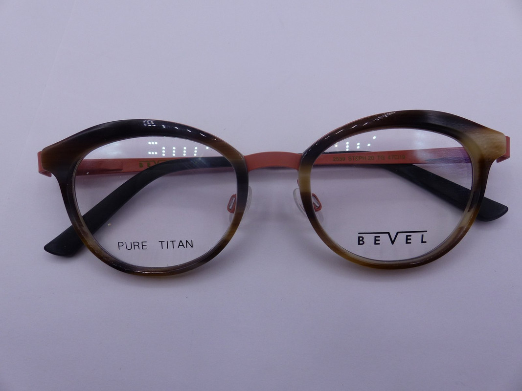 BEVEL 2539 STEPH 20 TOFFEE GRAIN WOMENS EYEGLASSES FRAMES SIZE 47-19-135