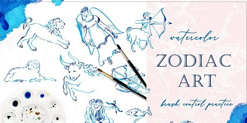 Create a Zodiac Art Collection - Brush Control Practice