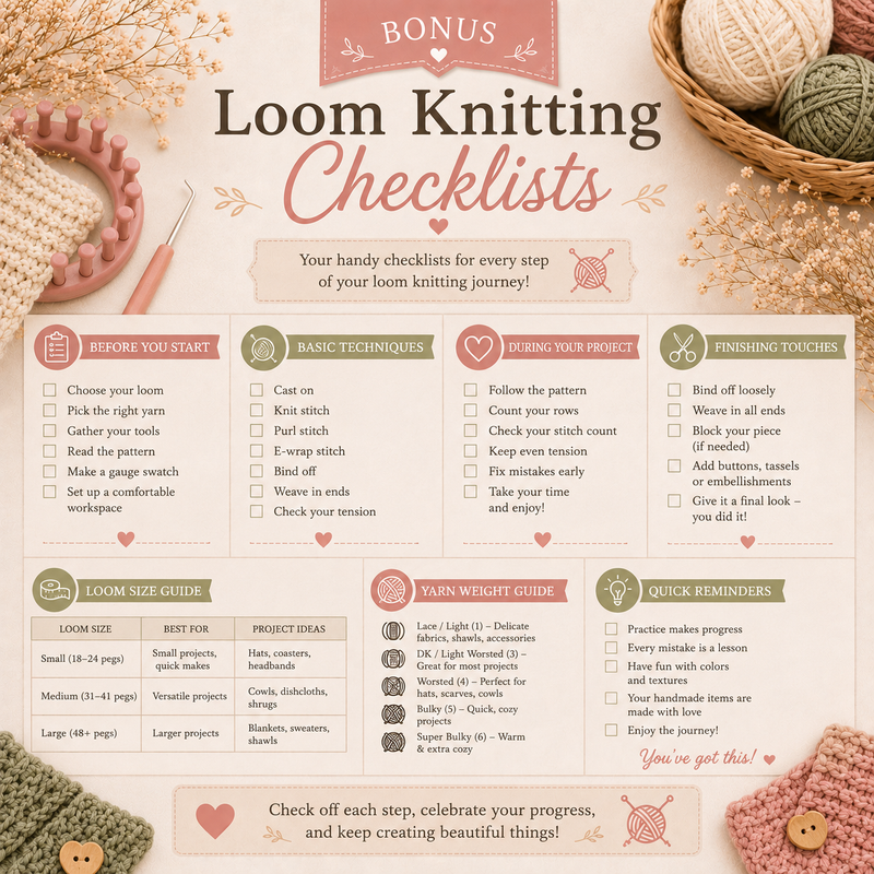 Loom Knitting Checklists