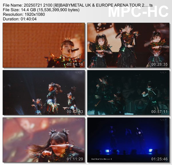[TV-Variety] ベビーメタル – BABYMETAL UK & EUROPE ARENA TOUR 2025, THE O2 (WOWOW PRIME 2025.07.21)