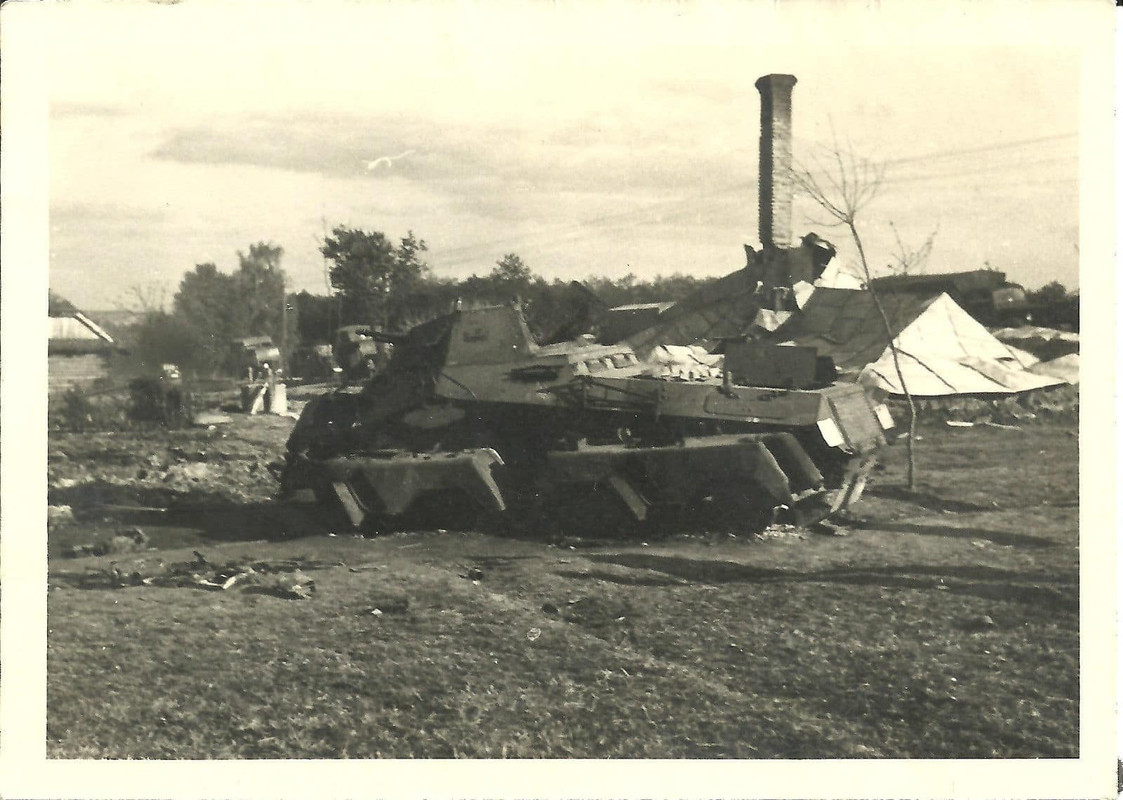 Foto Sdkfz 8-Rad Panzerspäh Abschuss Kampf Przem