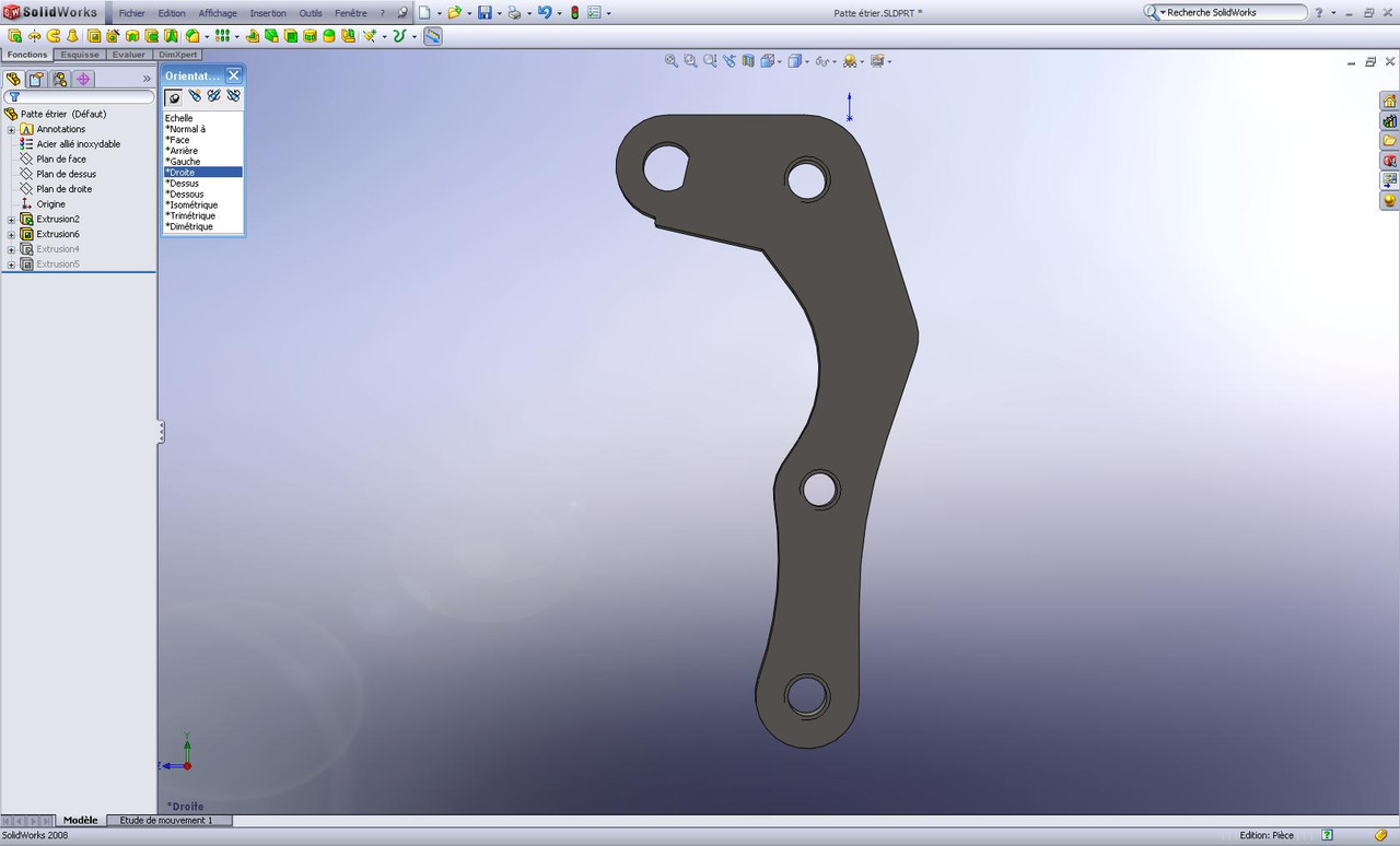 Patte étrier défaut