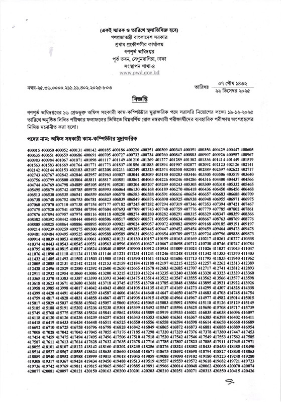 PWD-Office-Assistant-Cum-Computer-Typist-Revised-Written-Exam-Result-2025-PDF-1