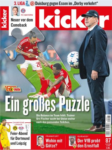 Cover: Kicker Sportmagazin No 87 vom 26  Oktober 2023