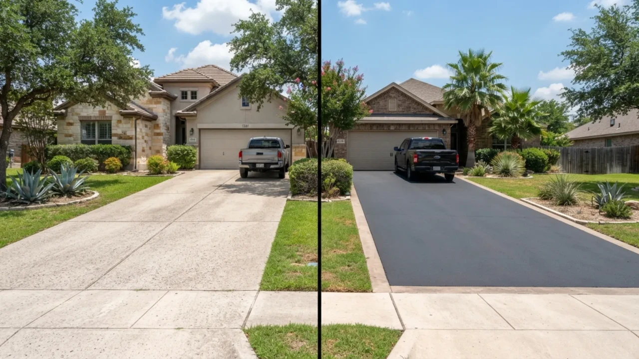 Concrete vs asphalt driveway San Antonio comparison