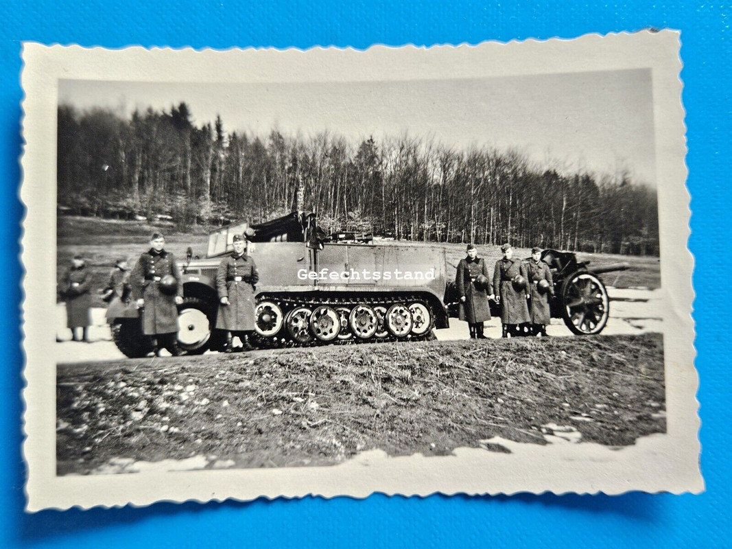 Foto Wk2 Halbkette Sd Kfz Geschutzzug