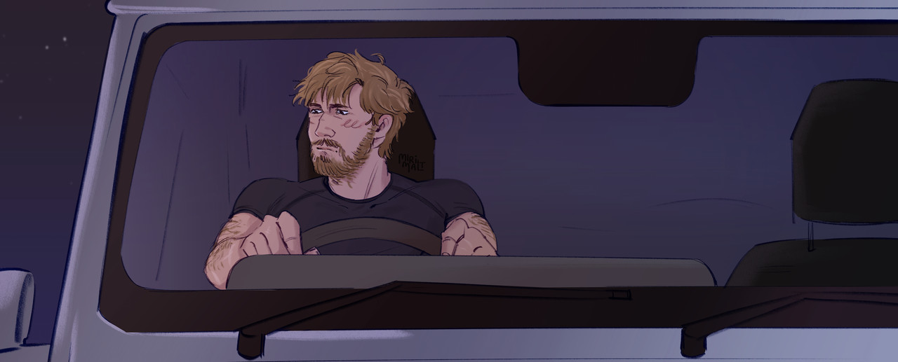 Colt sitting in his car