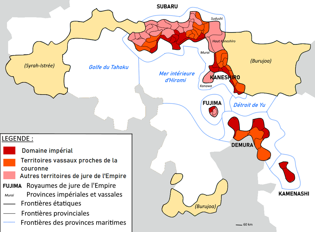 Carte du domaine impérial et des appuis de la couronne tahokaise